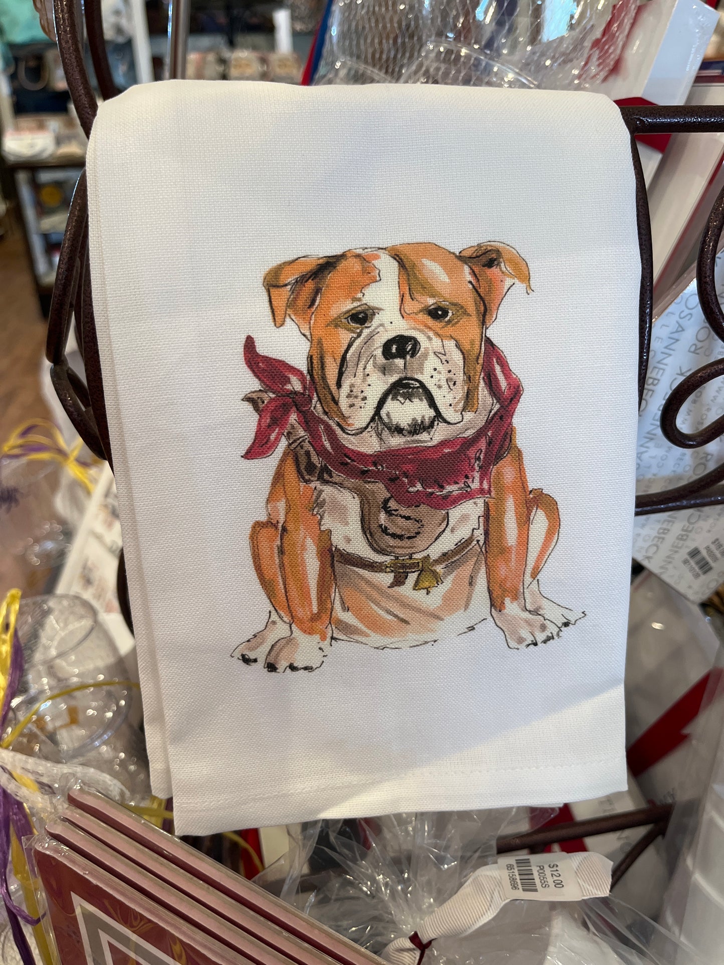 HANDPAINTED FOOTBALL MASCOT KITCHEN TOWEL