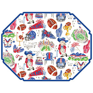 HANDPAINTED FOOTBALL ICONS POSH DIE-CUT PLACEMAT