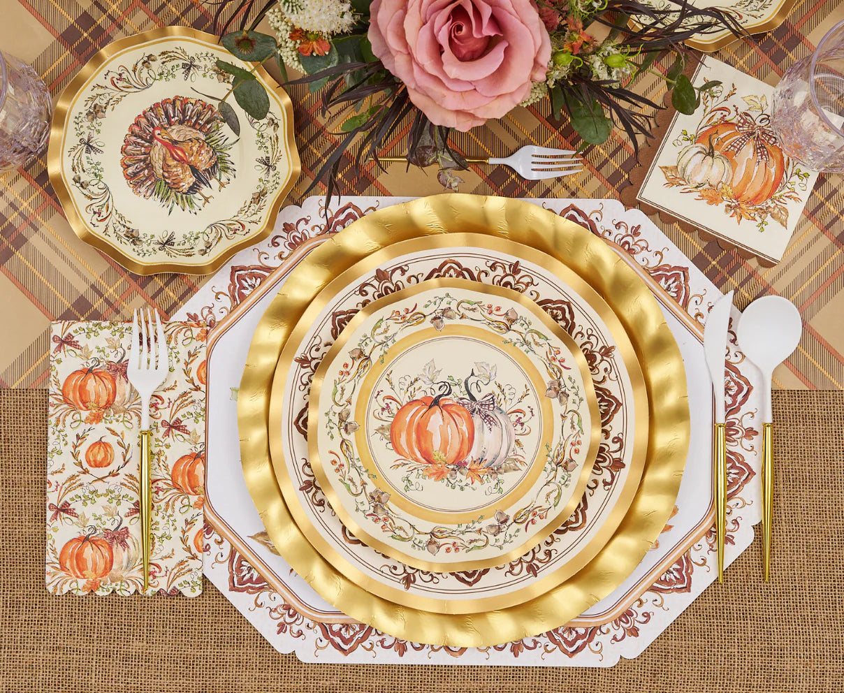 Turkey & Gourds Salad Plates/8pk