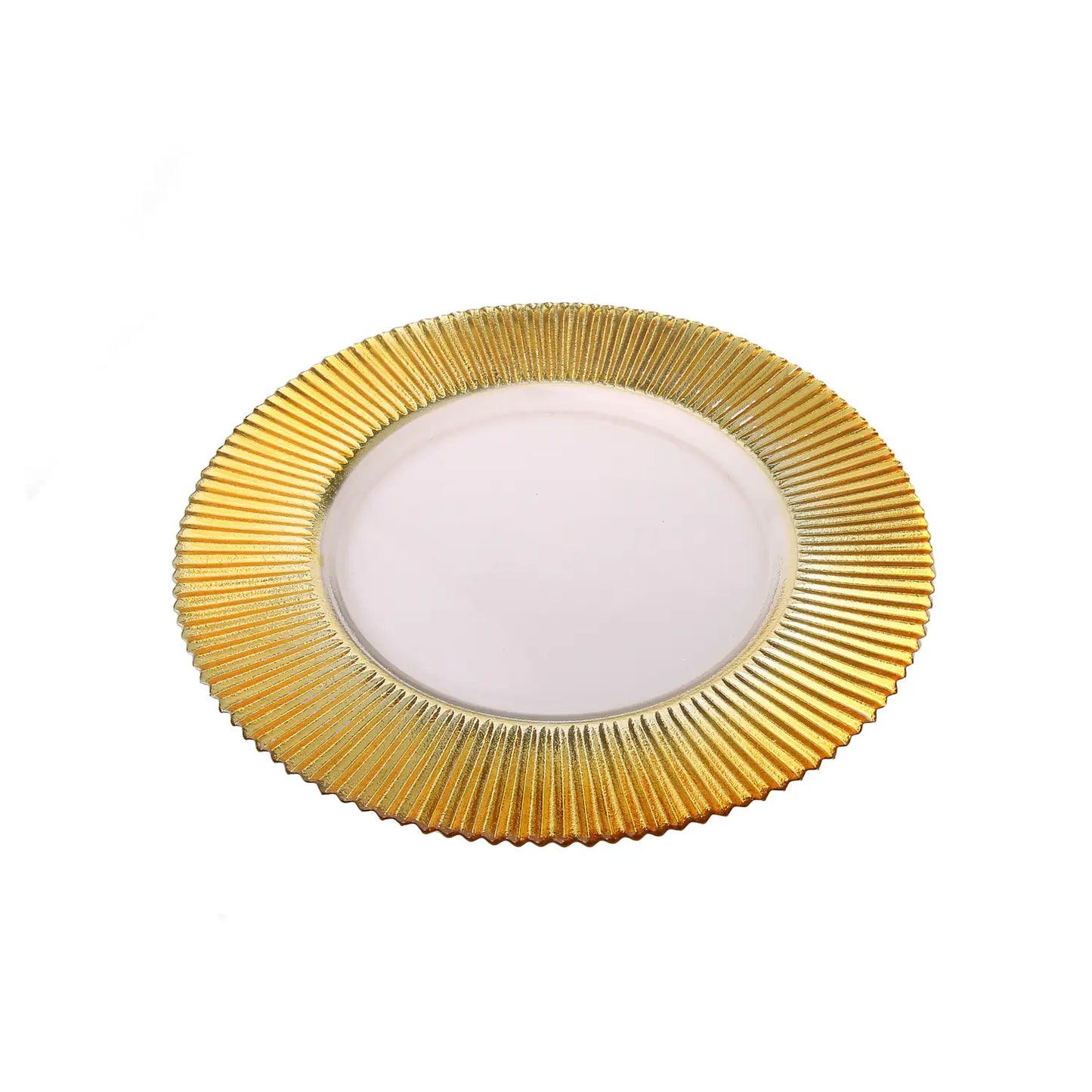 Glass Chargers with Gold Line Border