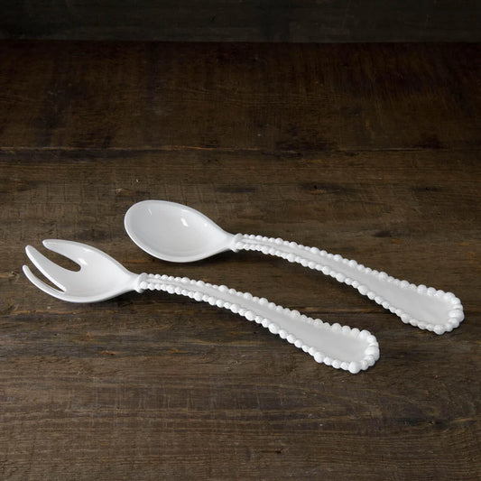 BB VIDA Alegria Large Salad Servers (White)