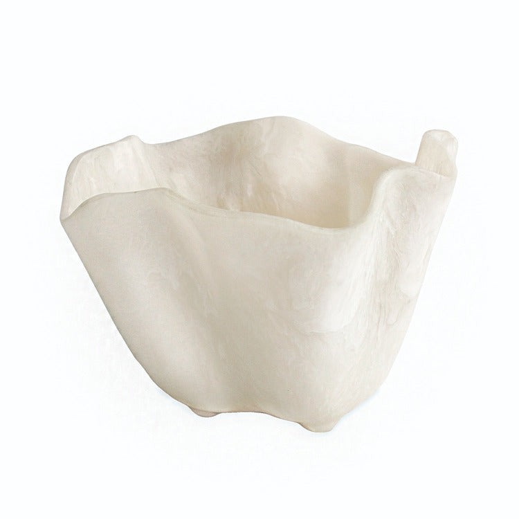 BB RESIN Alabaster Ice Bucket (White Swirl)