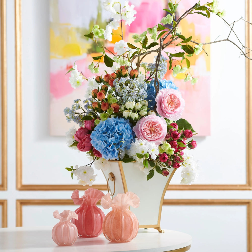 4.25" Pale Pink Ruffle Vase