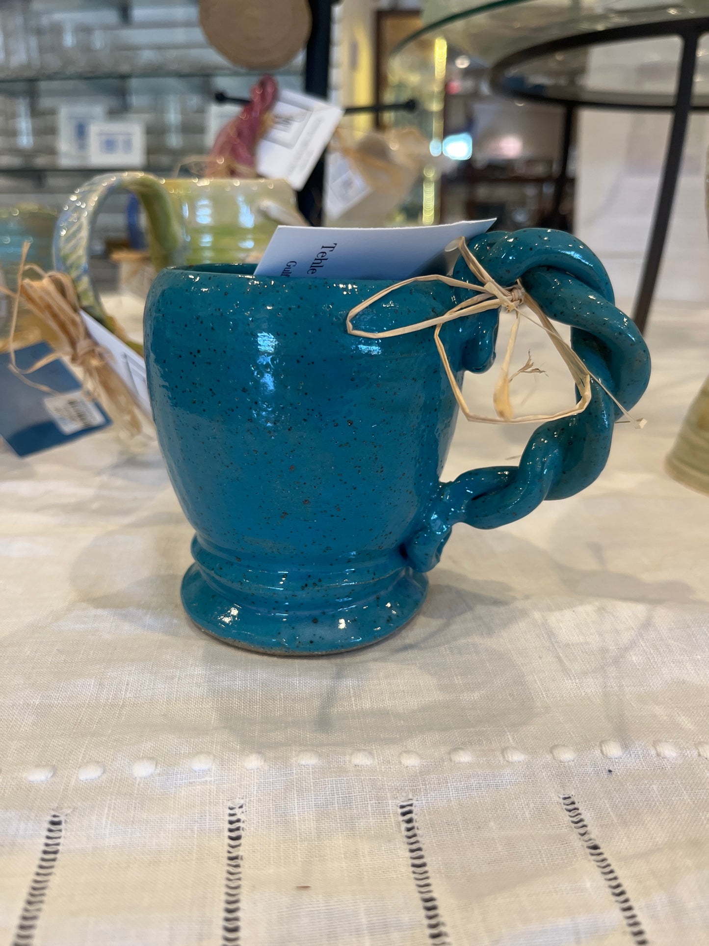 Tehle McGuffee #25008 Mug Twisted Handle Turquoise