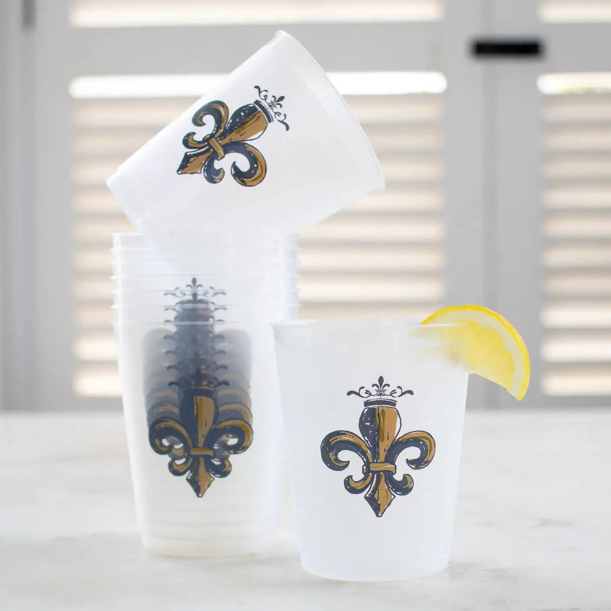 Fleur de Lis Plastic Cups