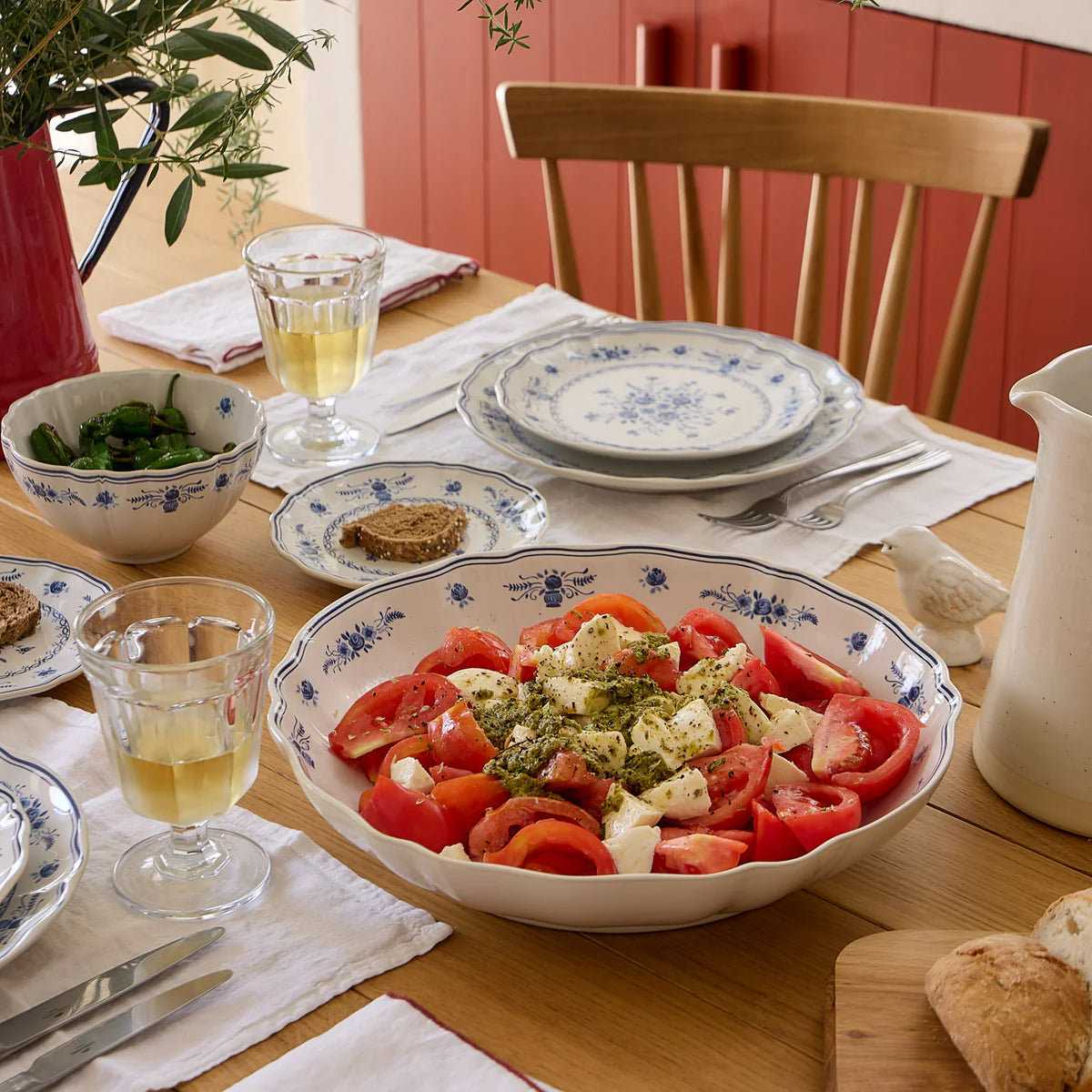 Casafina Low Serving Bowl - Vila Blue and White