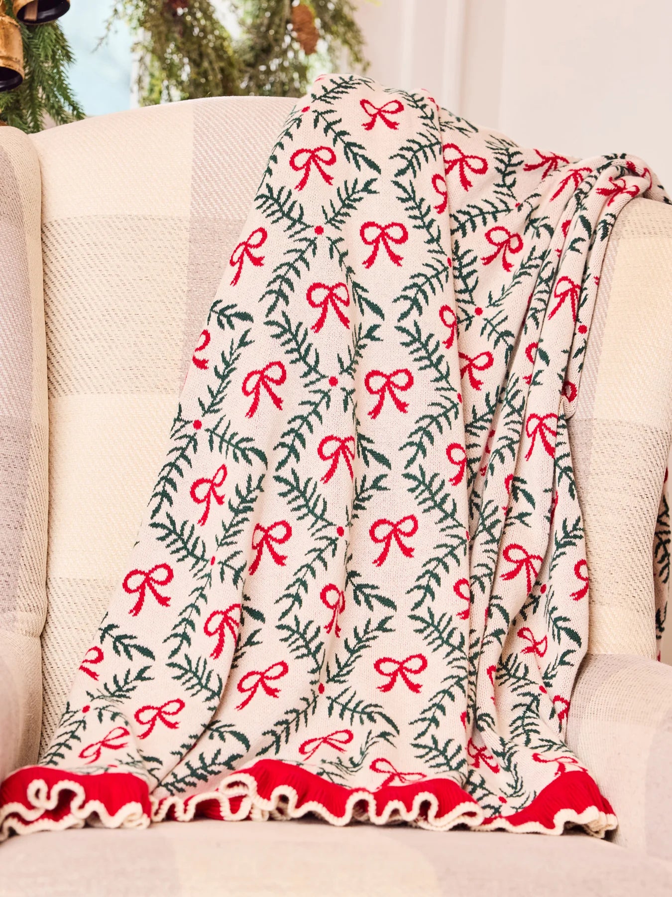 Knit Blanket | Holiday Trellis