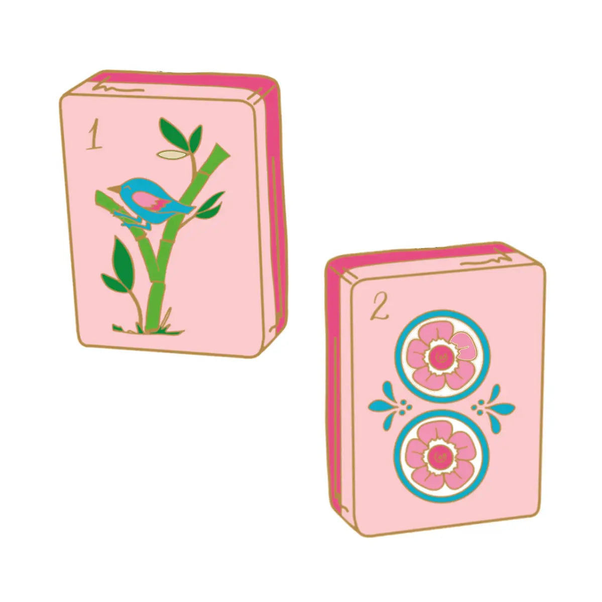 Mahjong Tile Stud Earrings
