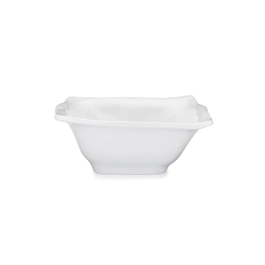 Q Squared Ruffle White Melamine Square Cereal Bowl