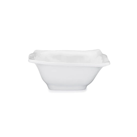 Q Squared Ruffle White Melamine Square Cereal Bowl