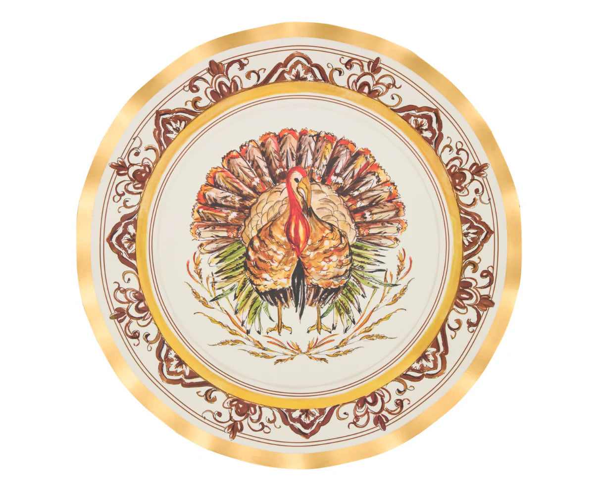 Turkey & Gourds Dinner Plates/8pk