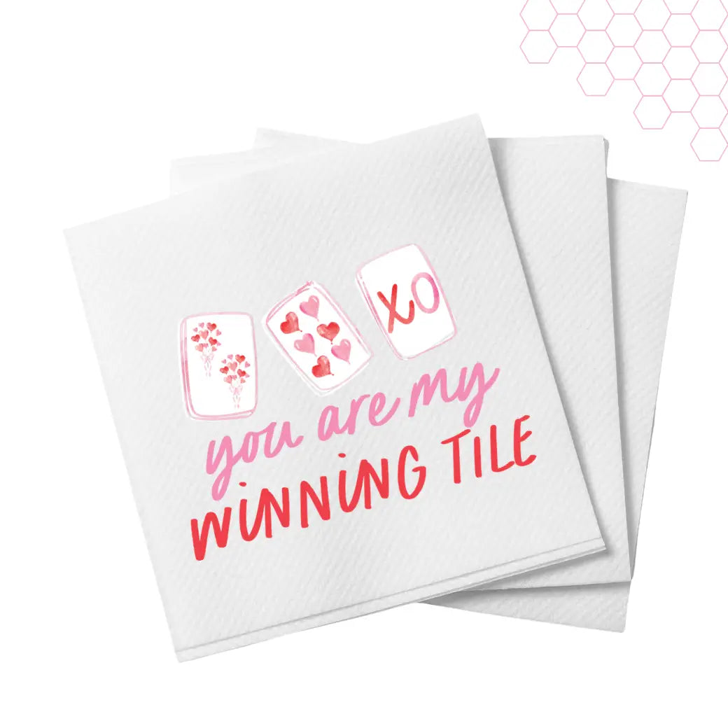 Mahjong Valentine's Day Cocktail Napkins | Set of 20