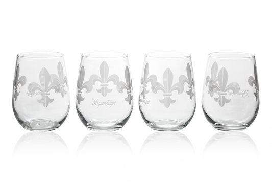 Mignon Faget Fleur de Lis Stemless Glasses