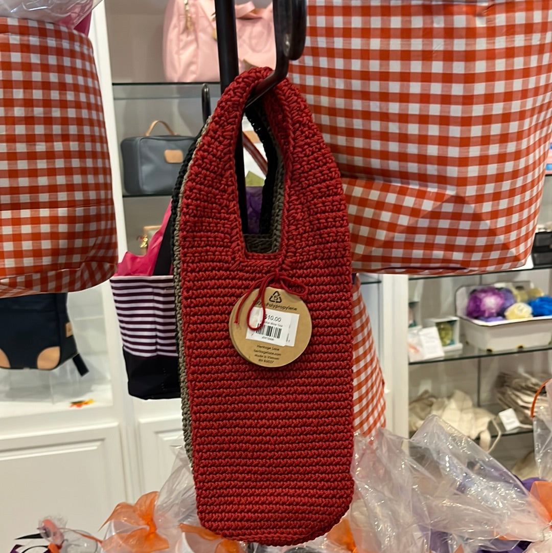 Crochet wine tote