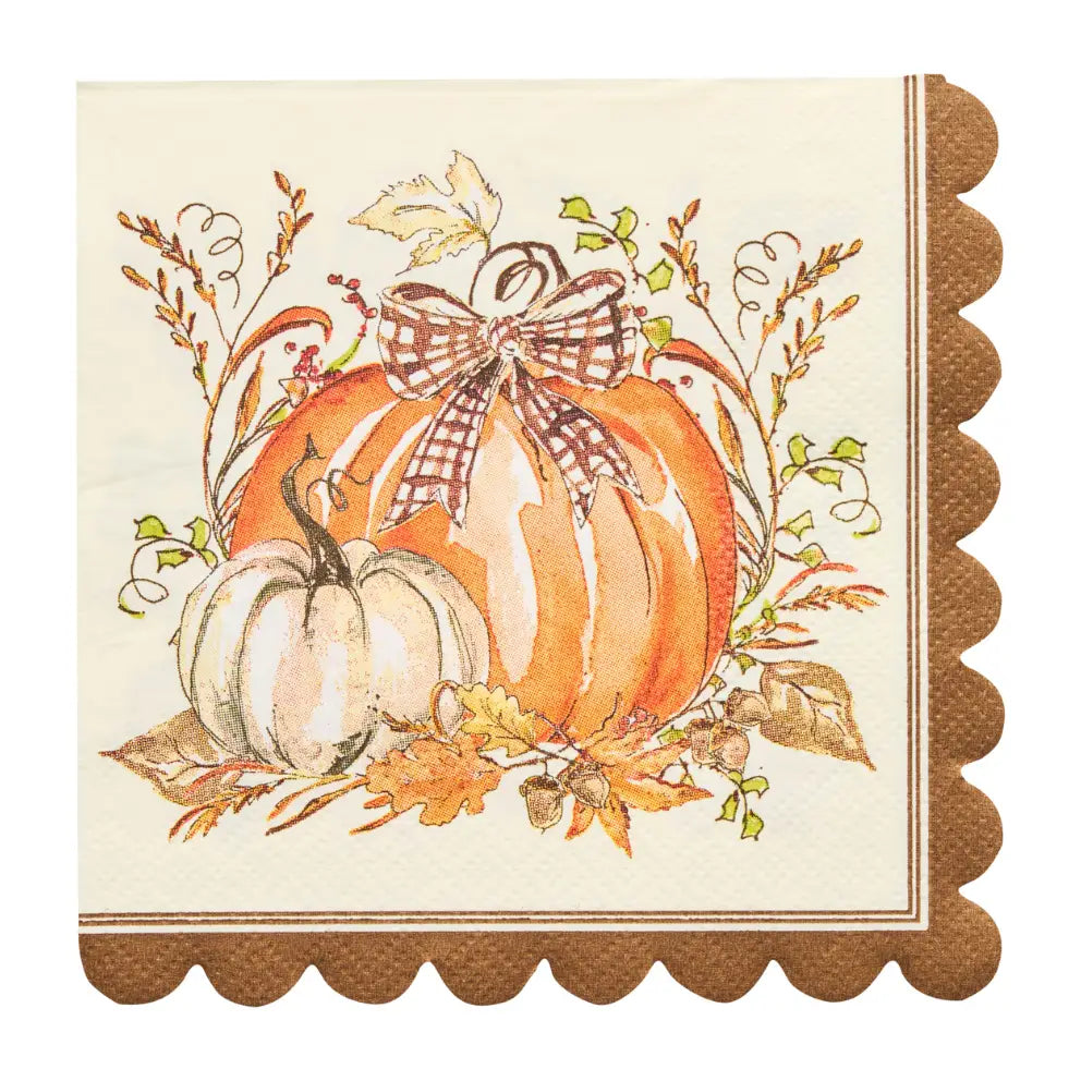 Turkey & Gourds Cocktail Napkins/26pk
