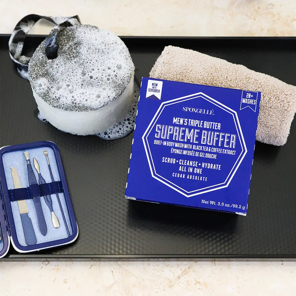 Spongelle 20+ Men’s Buffer w/ Black Scrubber