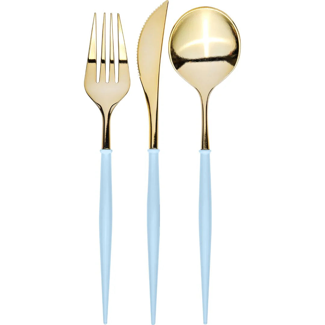 Gold Bella Plastic Cutlery/24pc, Service for 8