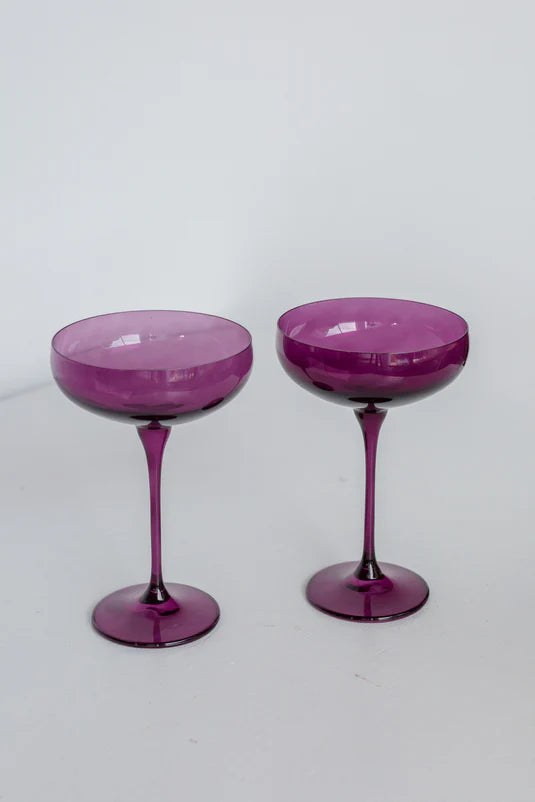 ESTELLE COLORED CHAMPAGNE COUPE STEMWARE Color Block Pastel