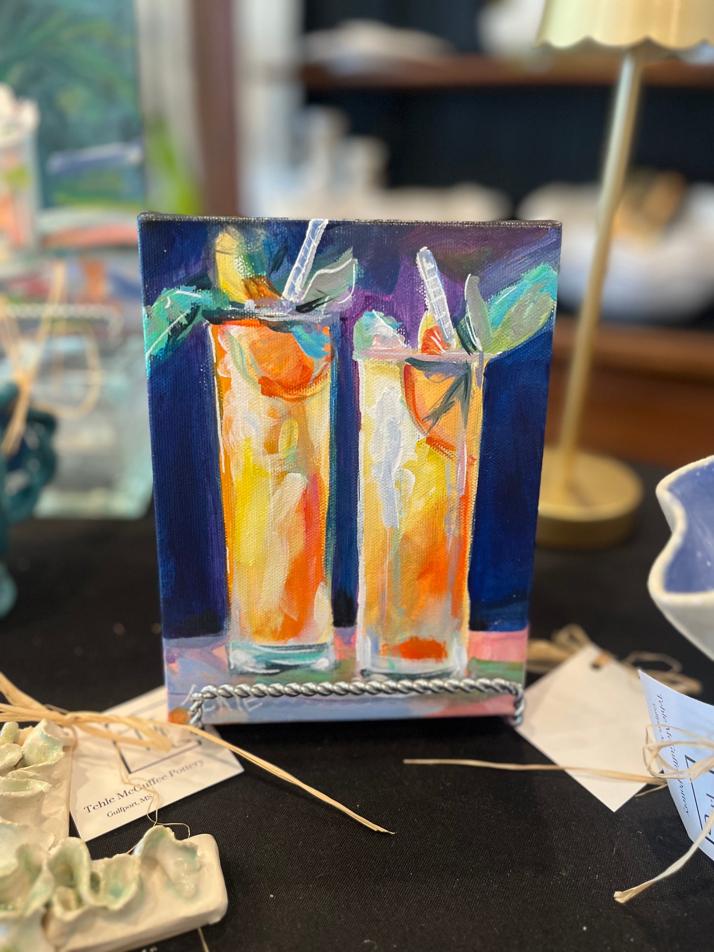 Tehle McGuffee #25003 Orange Tall Glass Small Cocktail Canvas