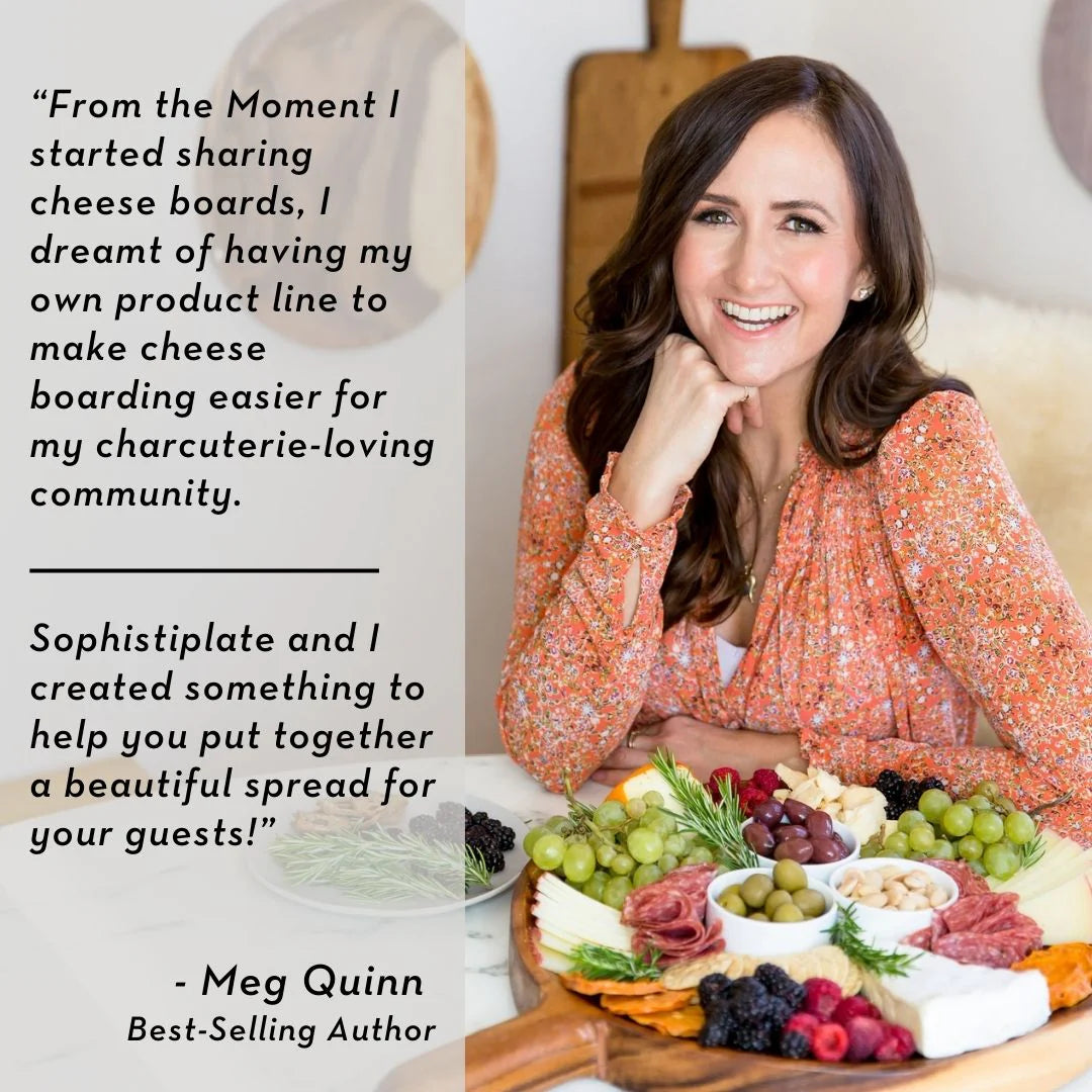 Meg Quinn Charcuterie Map Board | Round w/ Handle | 22" x 17"