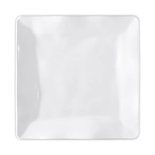 Q Squared Ruffle White Melamine Square Dinner Plate