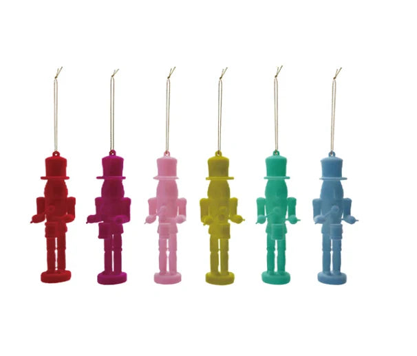 Flocked Plastic Soldier Ornament, 6 Colors