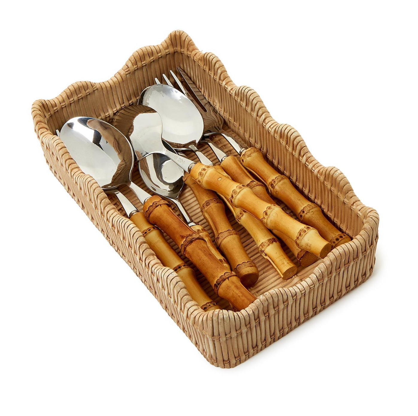 Scalloped Edge Basket Weave Pattern Guest Towel / Utensil Holder