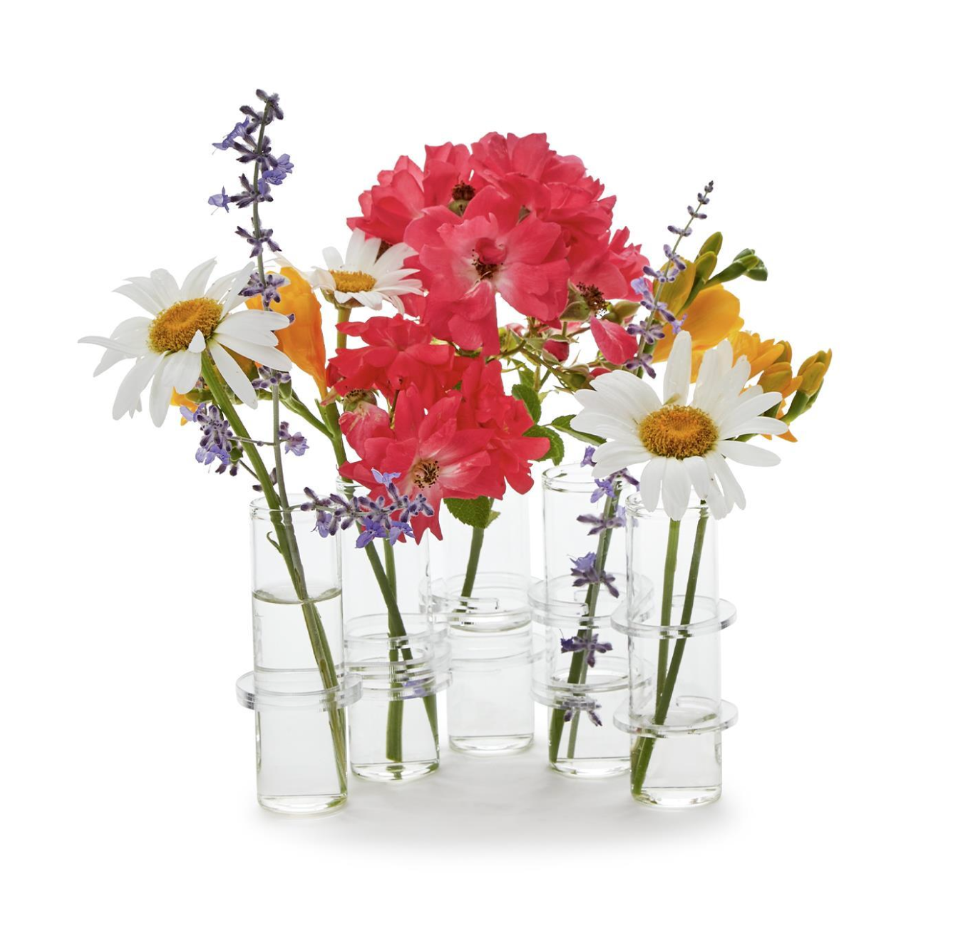 Set of 5 Hinged Tube Flower Vases / Arranger in Gift Box
