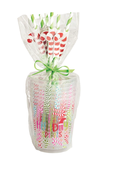 Holiday Party Cup & Straw Sets