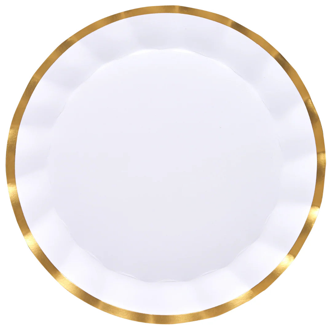 Everyday White Wavy Charger Plates/8pk
