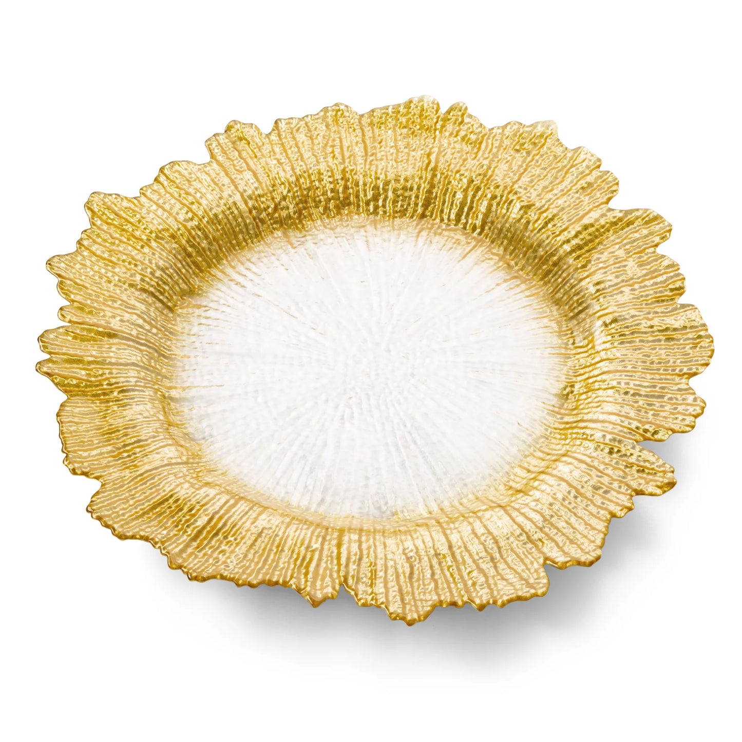 Gold Flower Shaped Chargers - 13"D