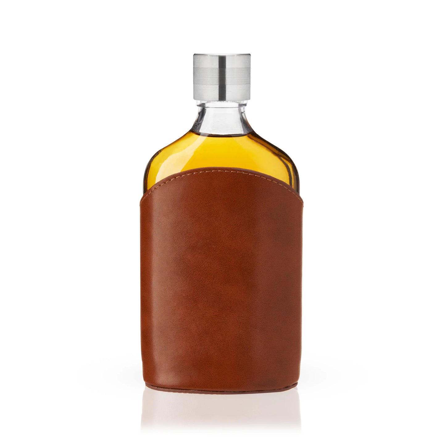 Admiral Parker Leather-Wrapped Glass Flask Viski®