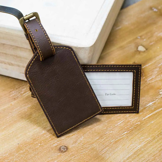 Leather Luggage Tag 3x4.75