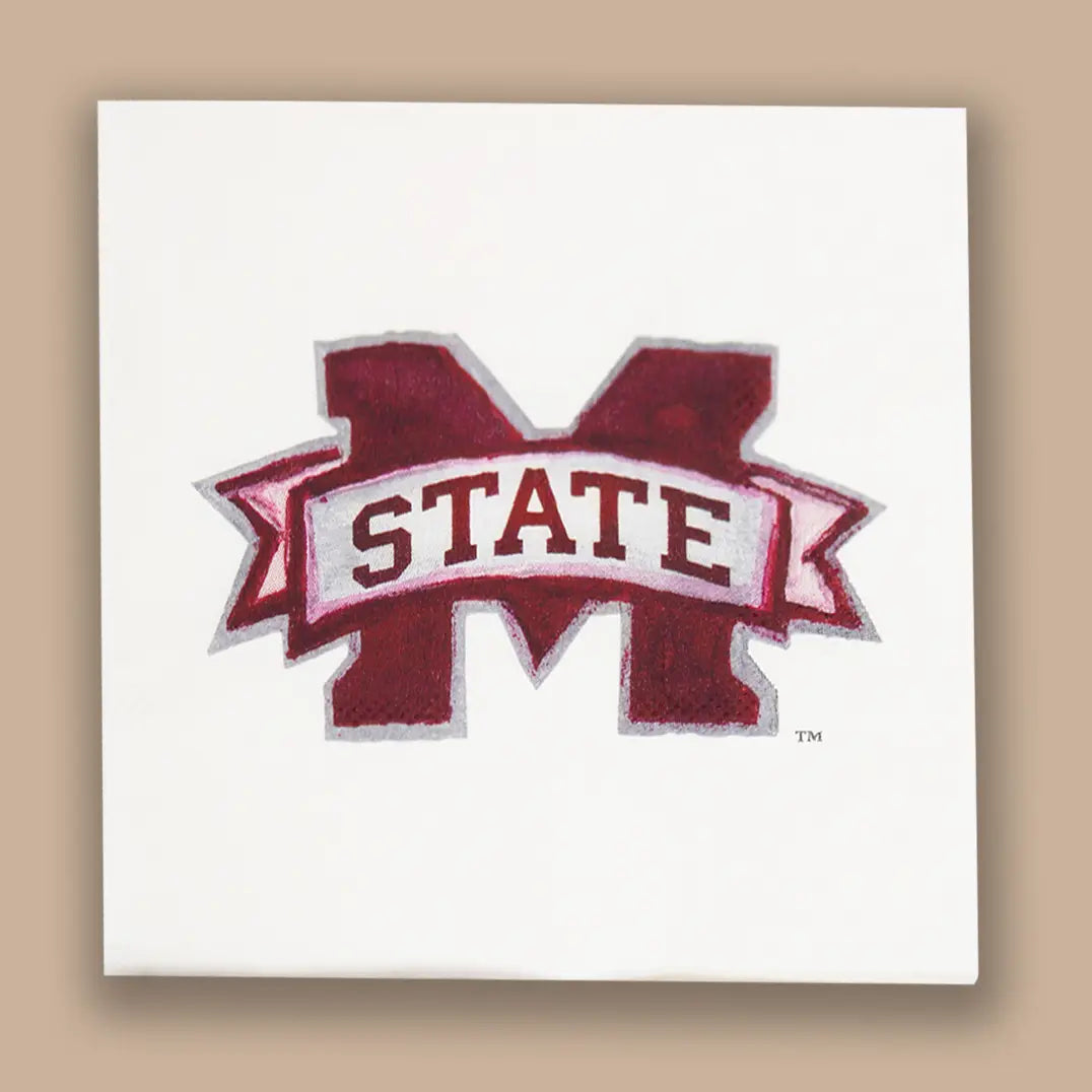 Ms State Logo Napkin Set - Cocktail
