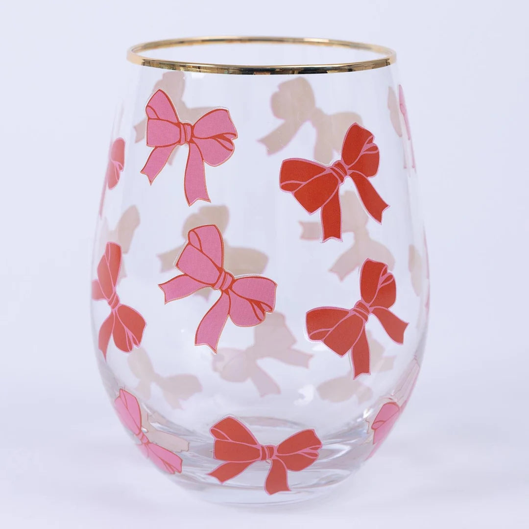 Stemless Christmas Wine Glass