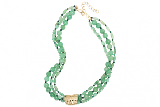 Banana Leaf Wrap Multistrand Necklace