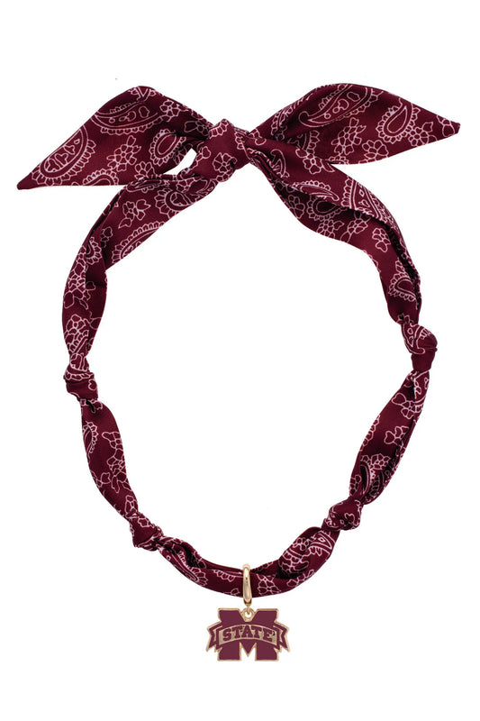 Mississippi State Bulldogs Logo Bandana Scarf Necklace