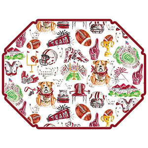 Handpainted Football Icons Posh Die-Cut Placemat - Thumbnail 2