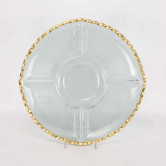 Cordova Chip and Dip Serving Tray Clear/Gold 13"