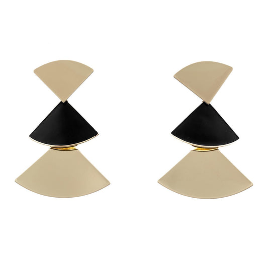 Rita Earrings Black & Gold