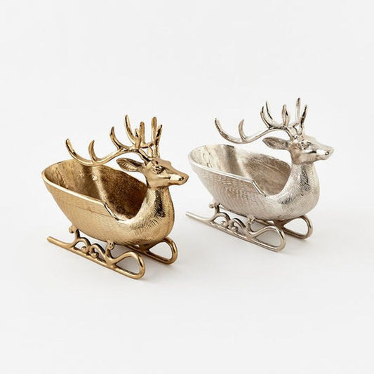 Reindeer Sleigh Aluminum, 13" x 17