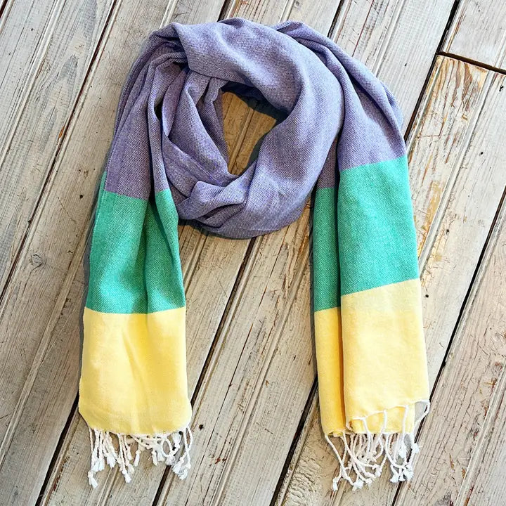 Mardi Gras Turkish Loomed Scarf