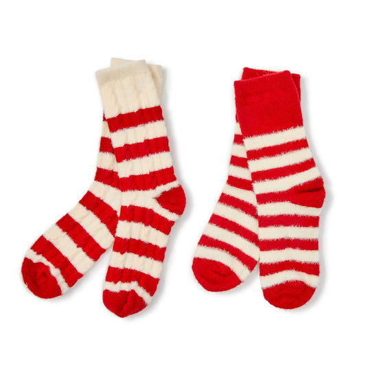 Fuzzy Stripe Socks