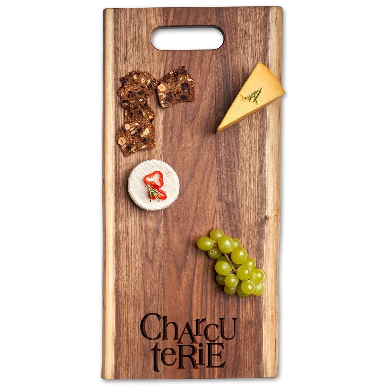 Live Edge Walnut Single Handle Charcuterie Board - Thumbnail 3