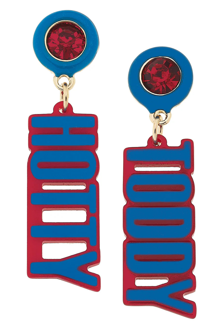 Ole Miss Rebels Resin Block Letter Earrings in Blue