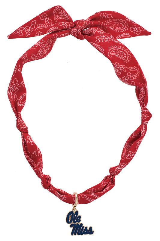 Ole Miss Rebels Logo Bandana Scarf Necklace
