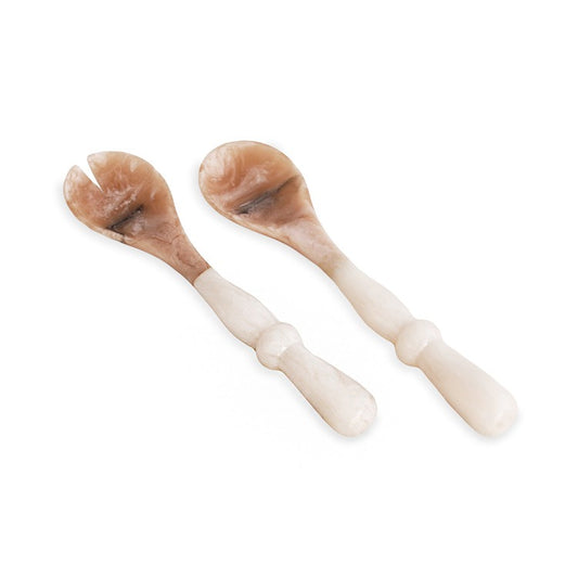 BB RESIN Alabaster Salad Servers