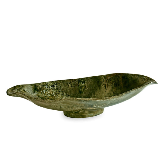BB RESIN Malachite Medium Oval Bowl