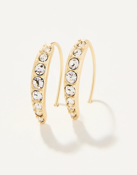 Sparkle Arc Hoop Earrings Small/Crystal