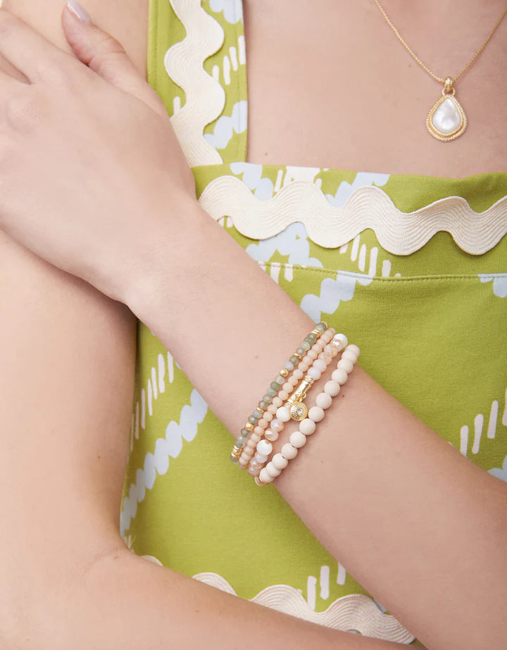 Sparkle Stretch Bracelet Set Cream